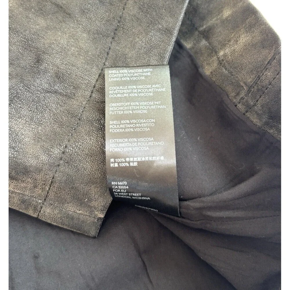 Free People Carson Utility Wrap Mini Skirt Charcoal Vegan Leather NWT - 2